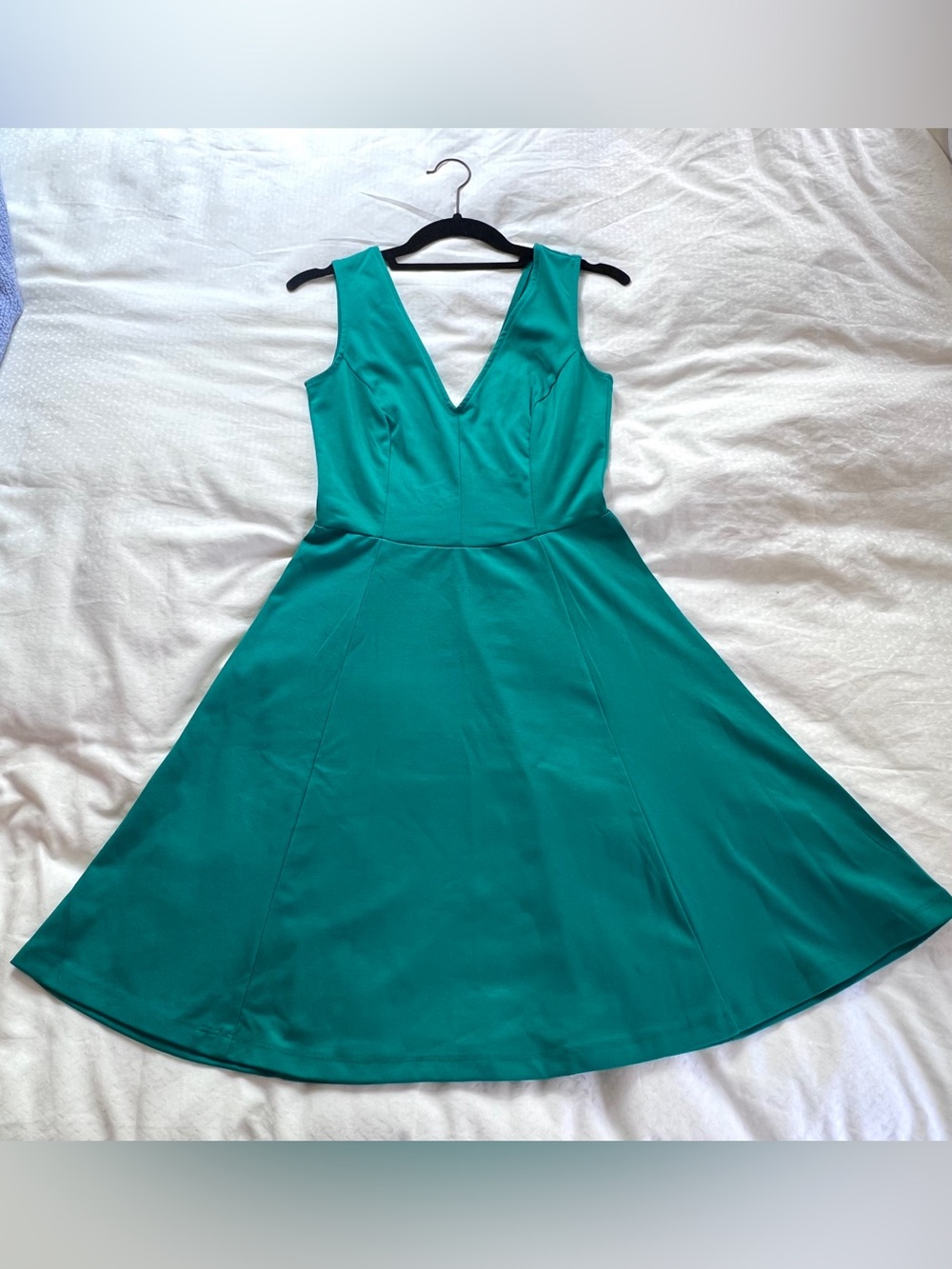 H&M green jersey knit dress size small